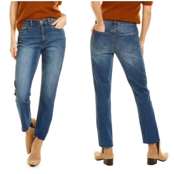 NWT Joe's Jeans High Rise Straight Ankle Raw Frayed Hem Jeans in Paula, Size 23 - Picture 4 of 16